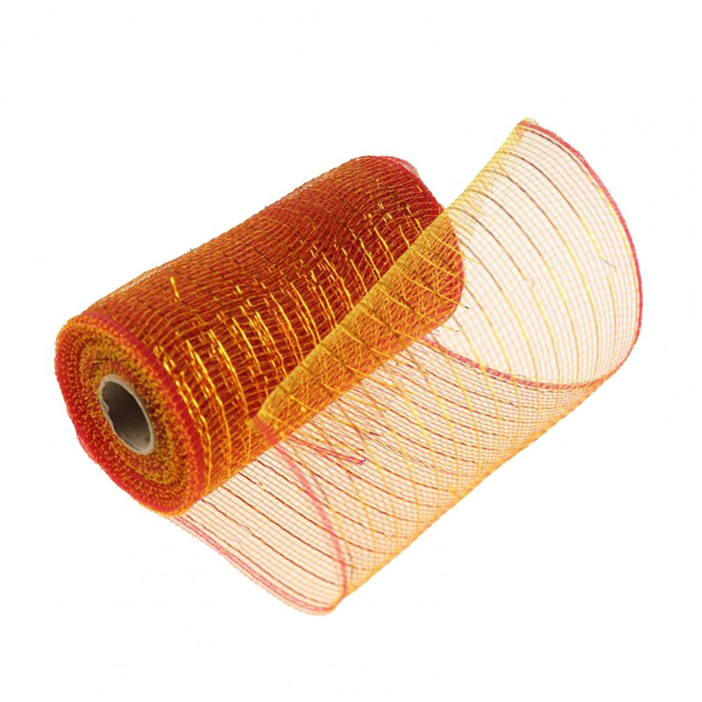 1 Roll 15*910cm Decorative Mesh Eco-friendly High Toughness Net Yarn Christmas Poly Mesh Ribbon Metallic Strips Decor For Home