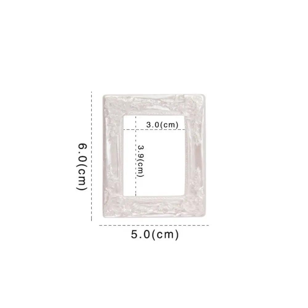 Durable DIY Resin Photo Frame Rustic 3D Mini Mirror Props Miniature Mirror Small Model Phone Shell Material