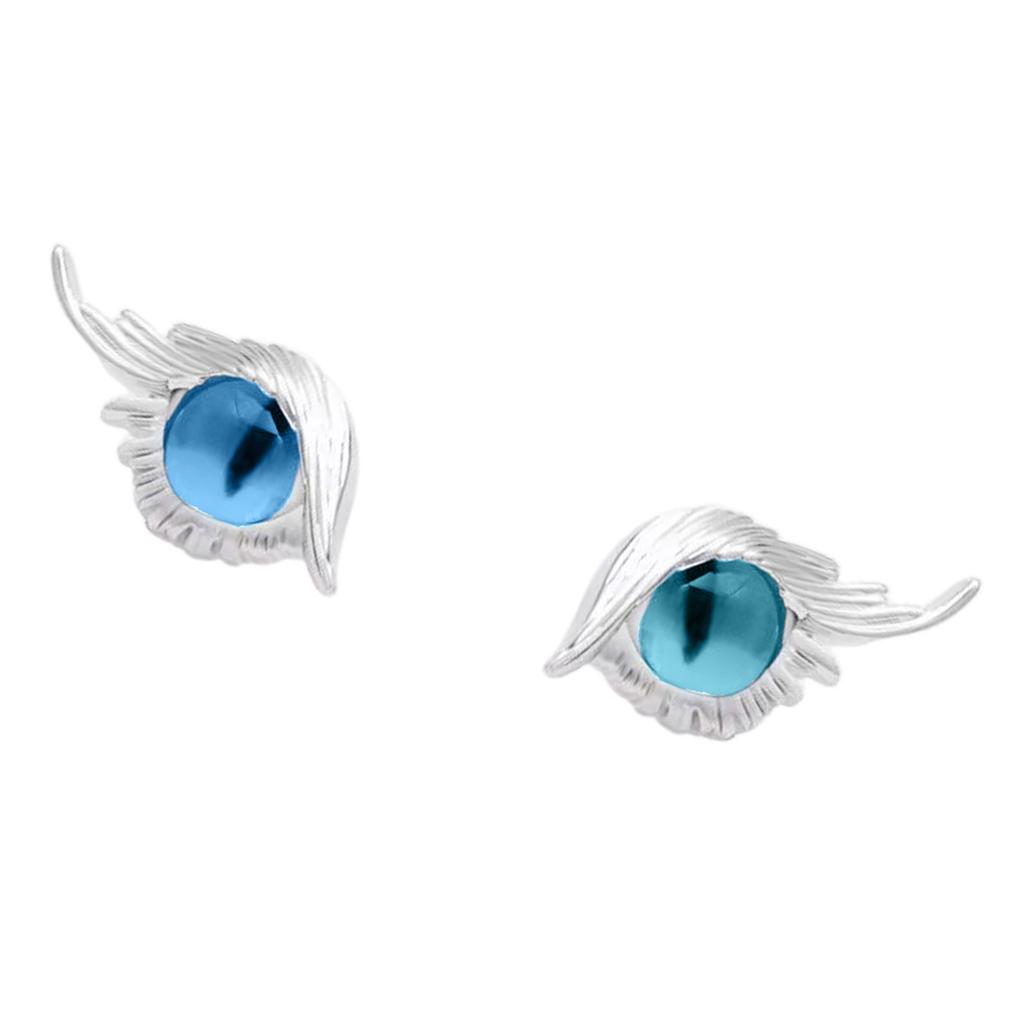 2Pcs Simple Angel Feather- Wings Cat Eye Earrings Female Ins Popular All-match Hip-hop Street Earrings for Birthday Gift