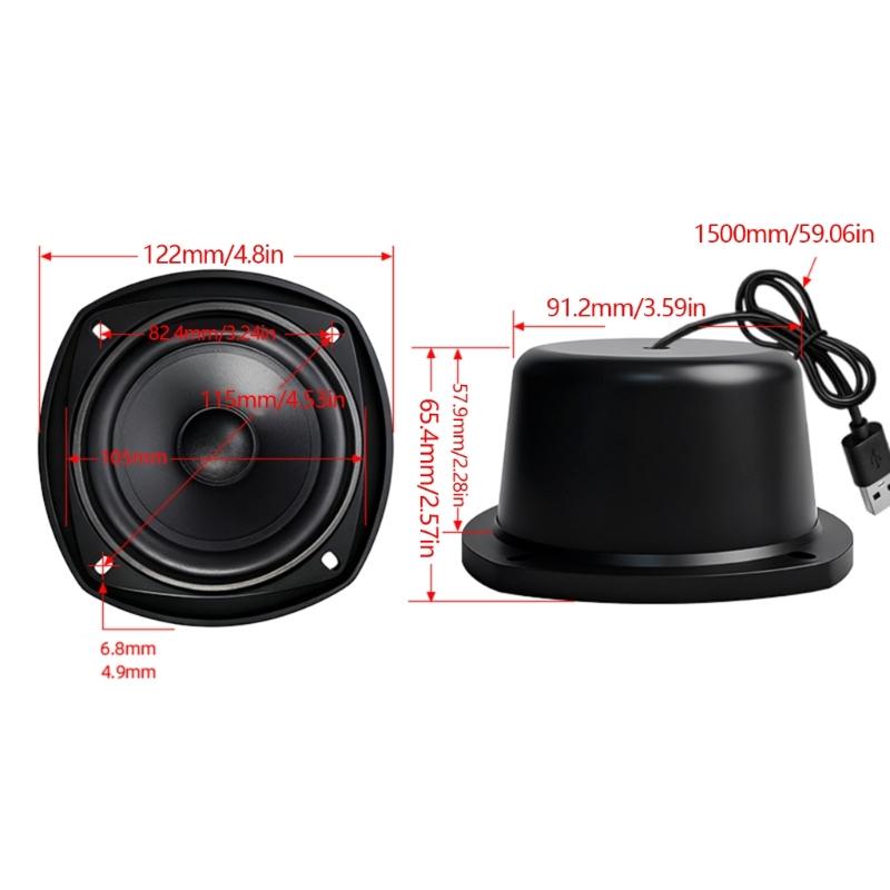USB Powered 4inch 4Ohm 15W Metal Enclosure Speaker With Builts In Sound Card And Amplifiers For Laptop TV Computer