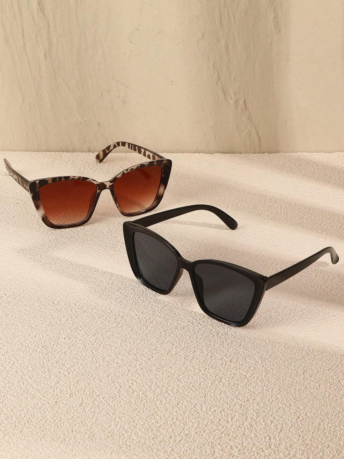 

2/3/5/6 шт. Модные классные женские солнцезащитные очки «кошачий глаз» в квадратной пластиковой оправе для мужчин, повседневные солнцезащитные очки для активного отдыха, аксессуары для очков.