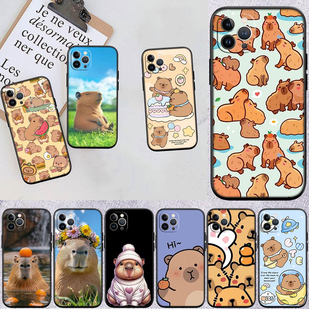 CJ24 Cartoon Capybara Cute Soft Shell Phone Case for Redmi Note 8 9 Pro Max 9S 9T 9C NFC 8T 8A 10A A4