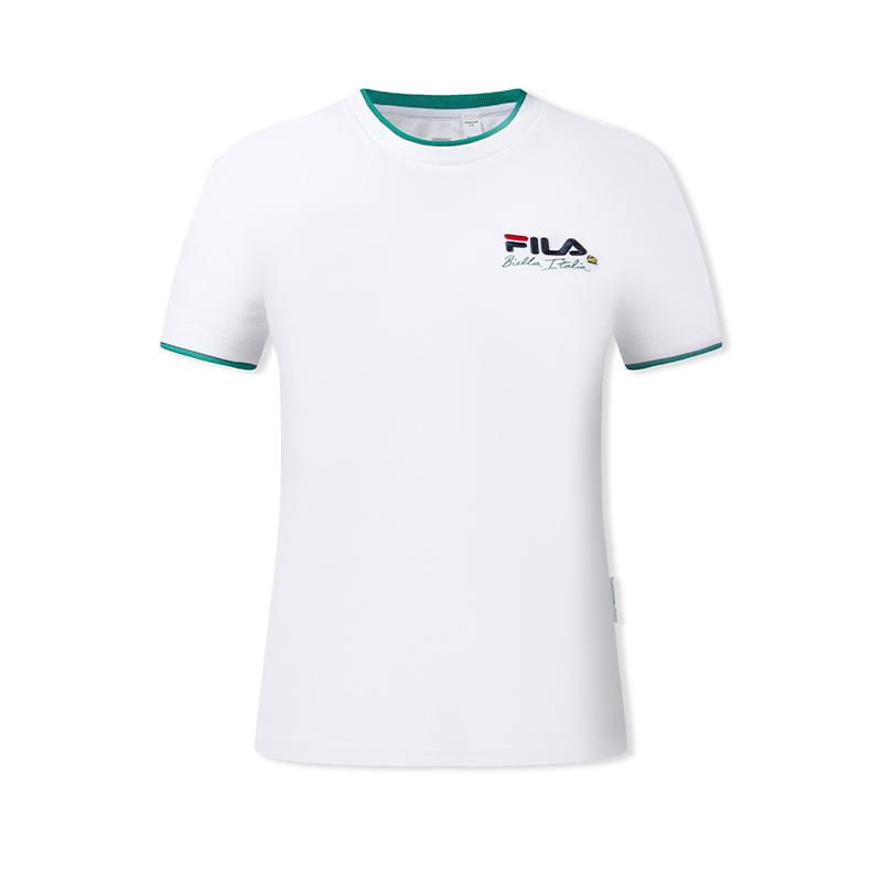 FILA Tennis Moisture-Wicking Simple Round Neck Short Sleeve T-Shirt Women tops A11W633109FWT S