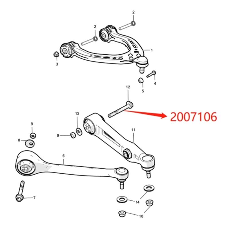 High Strength Suspension Adjustment Bolt for Model S X 2007106 2007107 1006484-00-A Durable Rust Resistant MetalMaterial