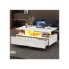 Table Basse - MUVOE - 90x55x41 Cm - Éclairage LED - 2 Tiroirs - Charge Max. 30 Kg