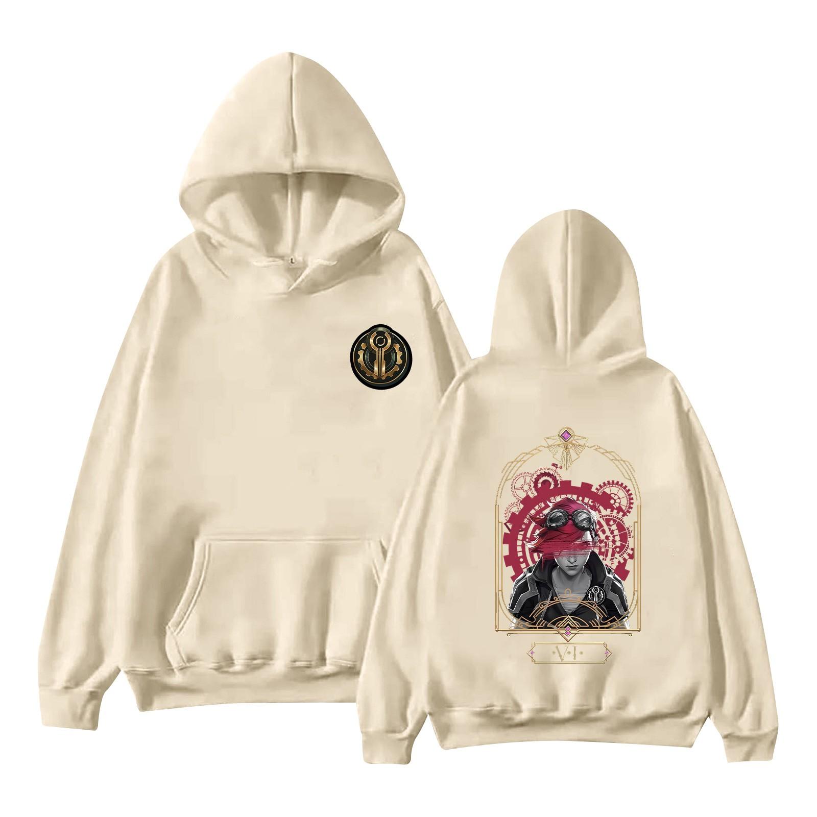 

Женская модная повседневная универсальная повседневная толстовка с капюшоном, повседневная толстовка с длинными рукавами и нашивками сверху L бежевый