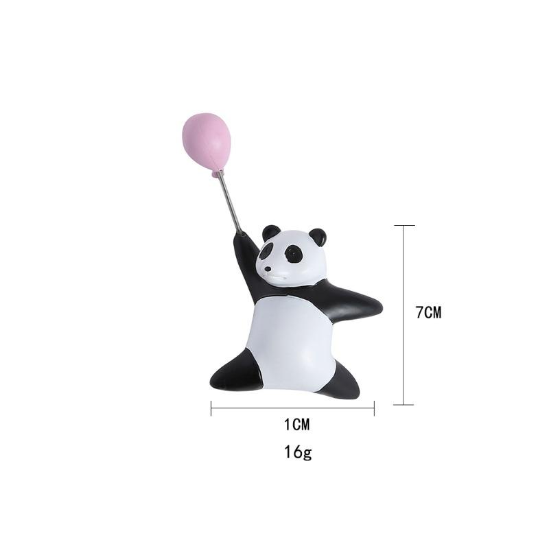Kreativer Cartoon-Stil Bunter Ballon Panda Dreidimensionaler Harzmagnet Magnetischer Aufkleber Dekoration Kühlschrankmagnet