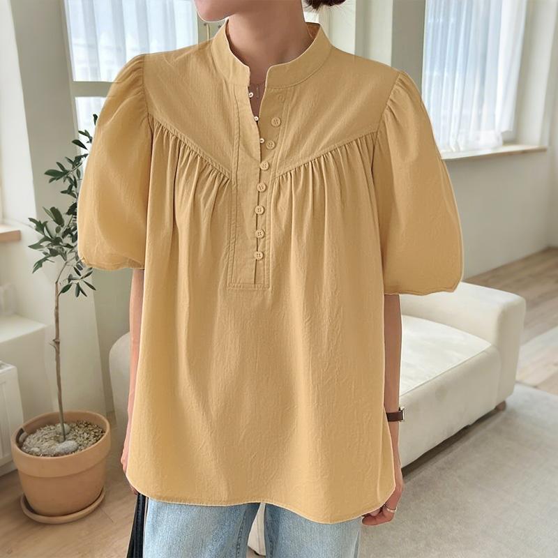 

ZANZEA Женская повседневная блузка с круглым вырезом и коротким рукавом 5XL хаки