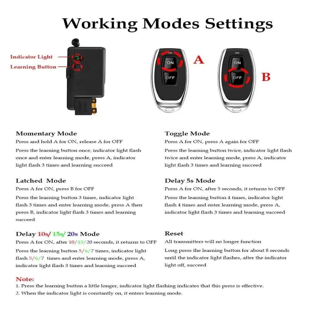 On Off RF 433Mhz Transmitter LED Lamp Receiver Controller Remote Control Switch System Ceiling