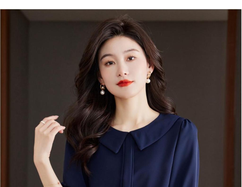 2025 Women's Drapey Chiffon Pullover Blouse - Round Neck, Comfy and Lightweight Top