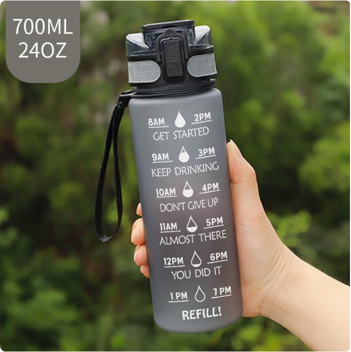 1L/500mL Plastic Kettle Tritan Material Matte Gradient Bounce Sports Water Bottle Space Cup Travel Cup