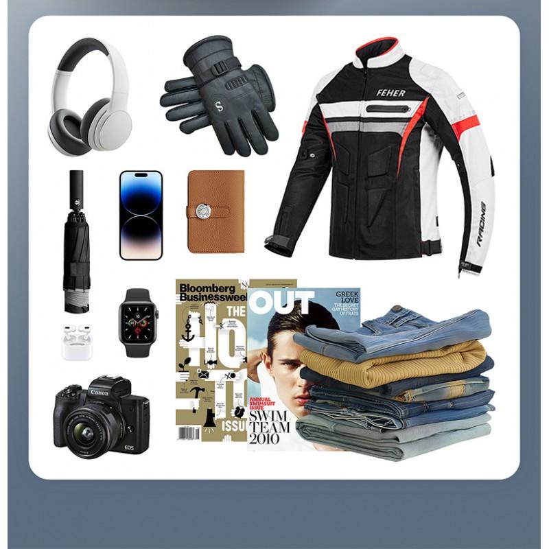 Universelle Motorrad-Seitentasche QJ300 GSR Jialing Wuyi Roller - Wasserdichte PU-Leder-Satteltasche mit Getränkehaltern