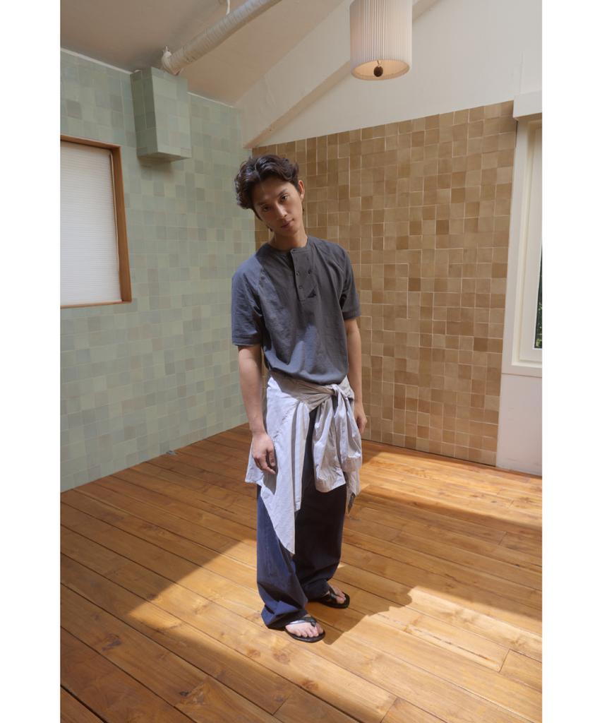 Haechinglum Double Breasted Tee Slub Charcoal