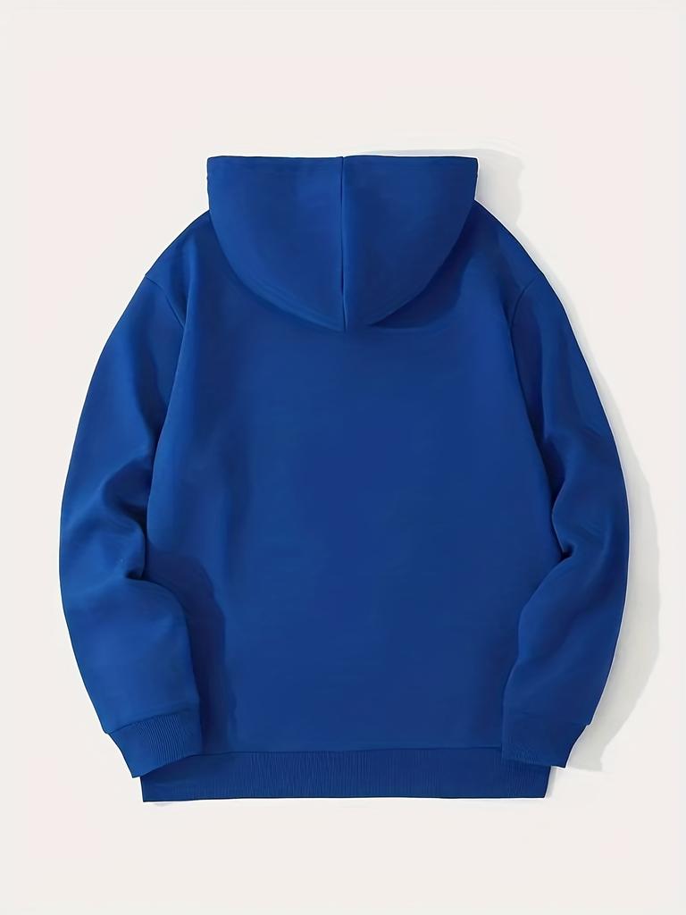 Cool Motorbike Racing Silhouette Men Hip Hop Athletic Hoodie, Motorcycle Rider Outline Graphic On Chest, Soft Daily Sports Top