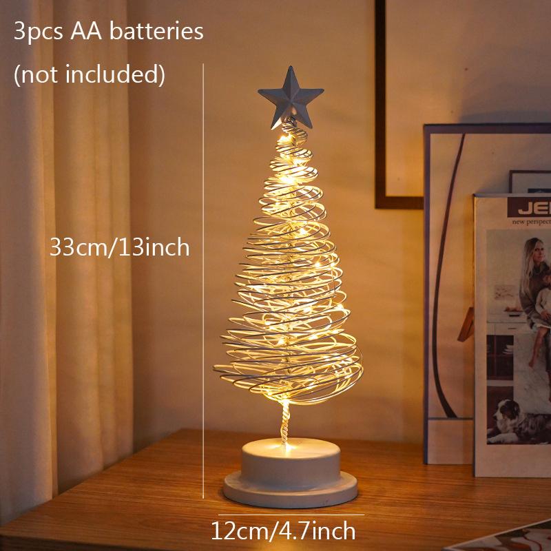 

Night Light Christmas Tree Wrought Iron for Bedroom Kid Room Living Room Tabletop Christmas Festival Party Atmosphere Decor білий