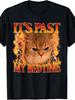 Its Past My Bedtime Funny Cat Meme Animals Humor Quote T Shirt for Teenager Short Sleeve Men's T-shirts for Summer Unisex
