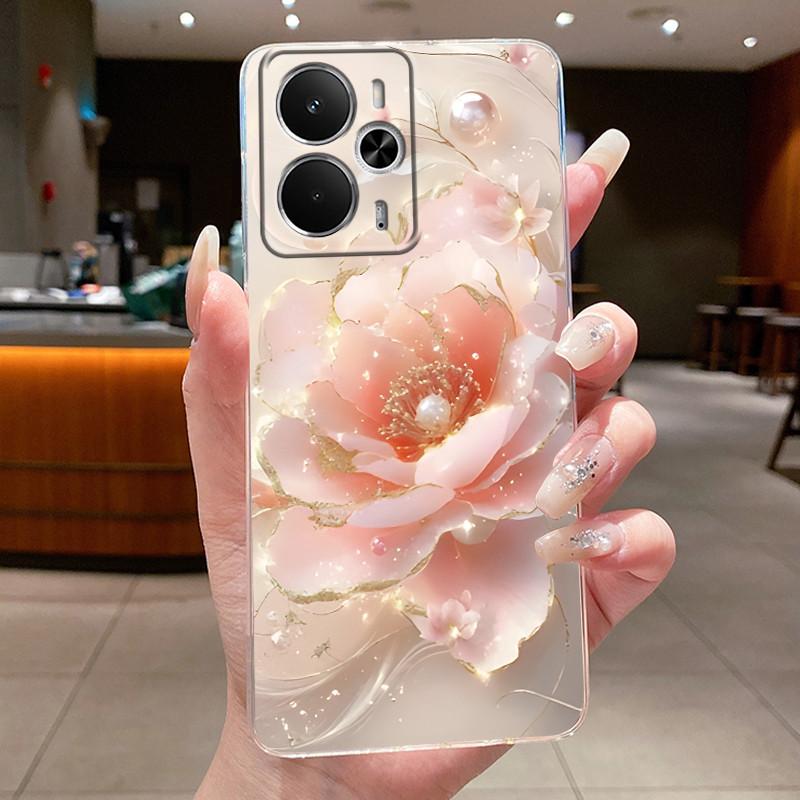 Casing For Realme 14 5G RMX5075 14T RMX5078 Phone Case Clear Luxury Butterfly Fashion Flowers Soft Silicone TPU Protective Cover