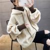 Large Size Fake Two-piece Plush Hoodie Loose Thick Autumn and Winter Jacket Lantern Sleeve Hooded Top Soft and Comfortable