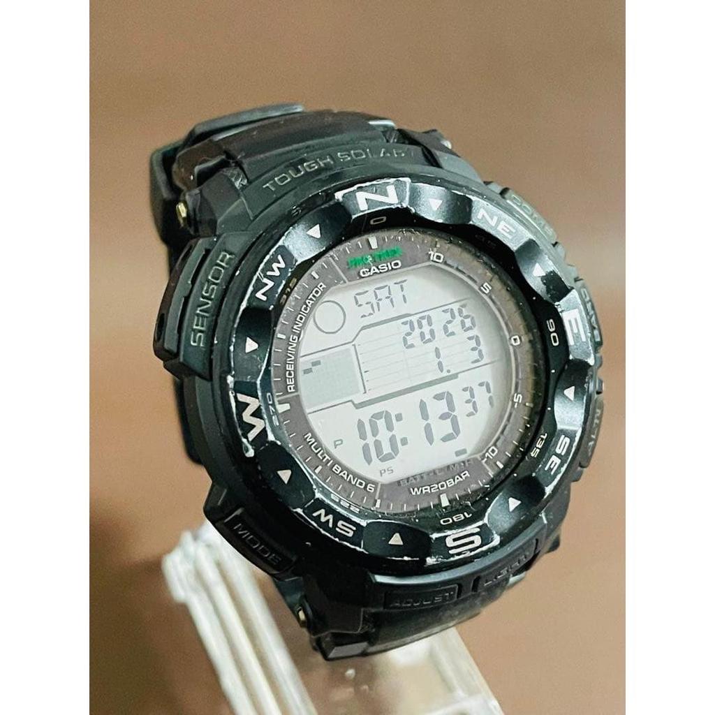 Used CASIO PRO TREK Solar Watch Black