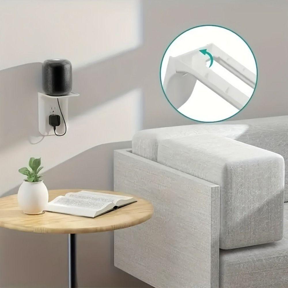 2PCS No Drilling Switch Storage Rack Plastic USB Rack Convenient Wall Outlet Shelf  Living Room
