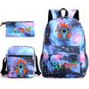 Interstellar Baby Stitch Three-Piece School Bag Cartoon Peripheral Printed Polyester Backpack Student School Bag Leisure Bag