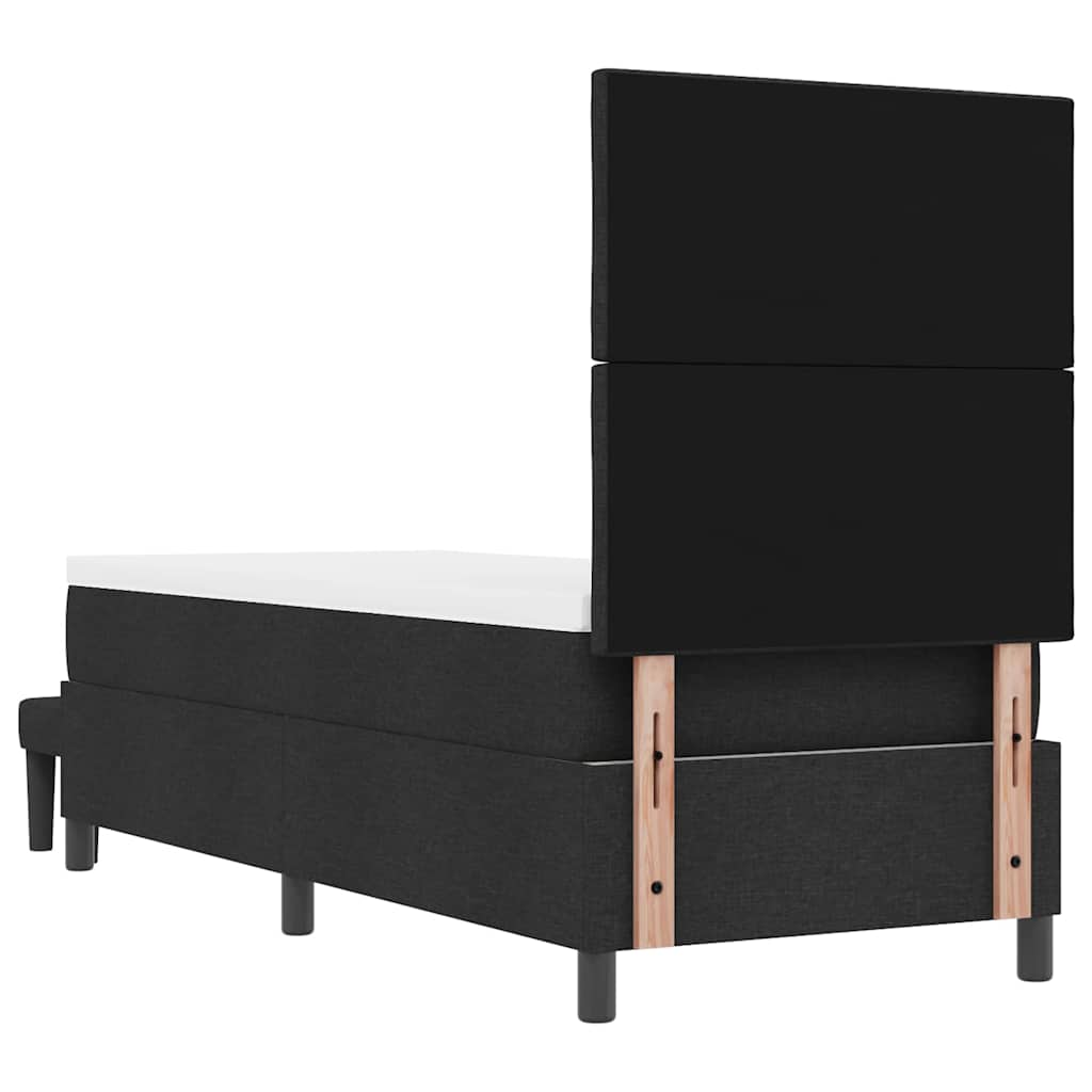 Box Spring Bed with Headboard Black 80 x 200 cm Fabric