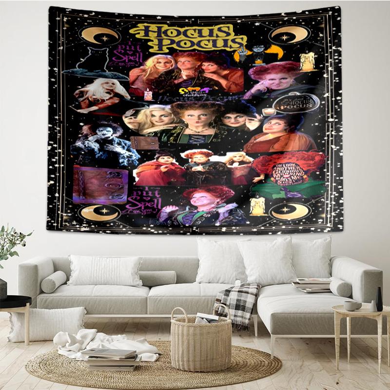 Halloween Horror Witch Quick-Dry Tapestry Hanging for Bedroom,Livingroom, Playroom,Decor Art Room Wall Tapestry Holiday and Birthday Gifts