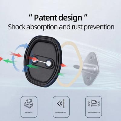 4Pcs Car Door Mute Damping Cushion Silicone Door Lock Buckle Car Door Anti-Collision Protective Cover