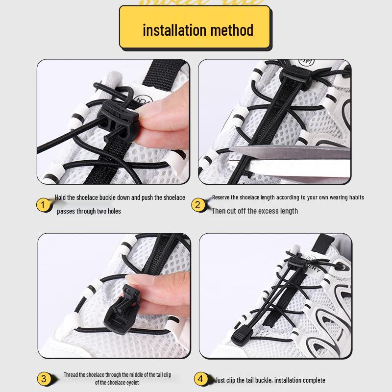 No-Tie Elastic Shoelaces for Slip-On Shoes - Unisex Sports Laces, One Pair