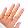 Valentine's Day Heart & Stripe Nail Art Stickers - Short Press-On French Manicure