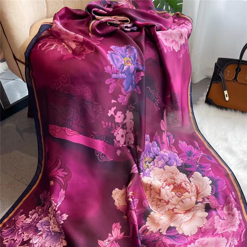 Spring Scarf Women's Luxury Design Polyester Material Smooth Scarf Soft Shawl Beach