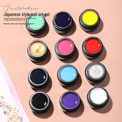 Nail Art Gel: 12-Color Line & Flower Nail Polish