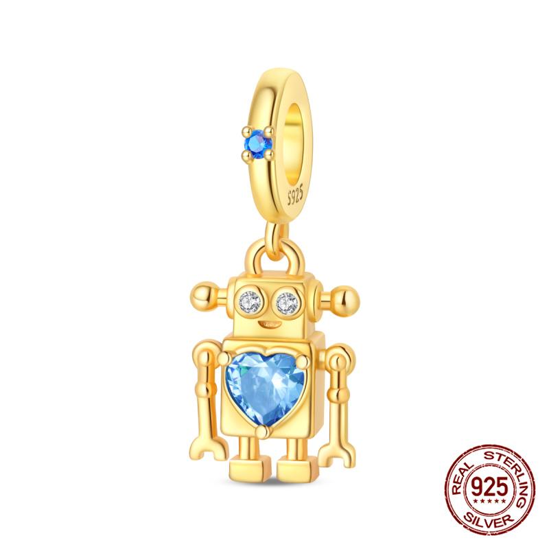 New 100% Copper Summer Coconut Beach Travel Ai Robot Charms Fit Originalbracelet Diy Jewelry Making Women Gift