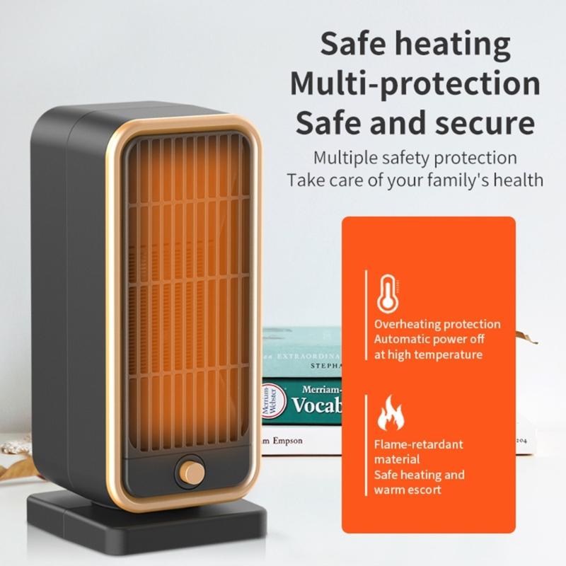 Small Electric Heater Efficient Heating Machine ABS Texture Provide Warmth for Office Desks and Home Environment