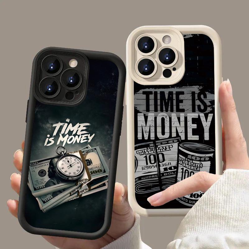 Time Is Money Aufdruck Weiche Handyhülle für Xiaomi Mi 13T 14 12 11 Lite 5G 13 12T 12X 14T Pro Poco X5 X3 X6 F5 F6 M6 Pro 4G Hülle