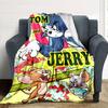1pc Tom Jerry Flannel Blanket Soft Warm Throw for Home, Office, Travel, All-Season Cozy Bedding GiftL1195