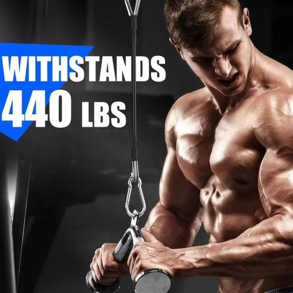 Stainless Steal Fitness Extension Cable Climbing Buckle Pulley Workout Cable  Fitness Equipment