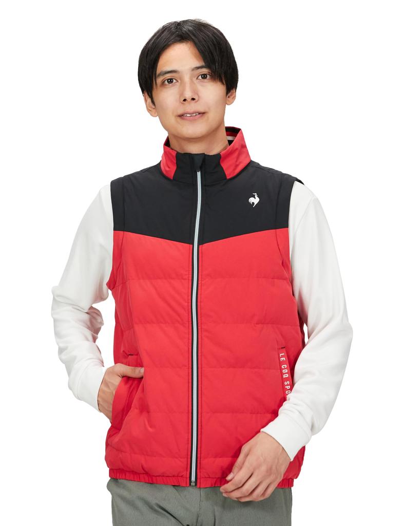 Coq Sportif Blouson Standard Filling Water Repellent Windproof Sleeves Detachable Heat Navi 2WAY Golf QGMWJK04 RD00 L [Le Golf] [Stretch Forcer] Men's