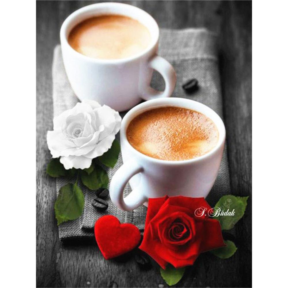 5D Diamond Painting Flower Rose Skull Art Diamond Embroidery Black and White Picture DIY Cross Stitch Set Home Decoration