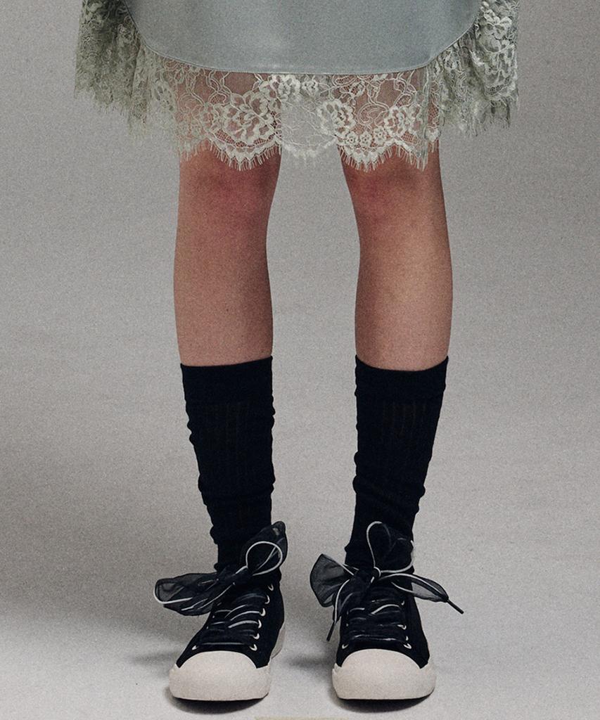 [mardimercredi] RIBBON SHOELACE_BLACK WHITE