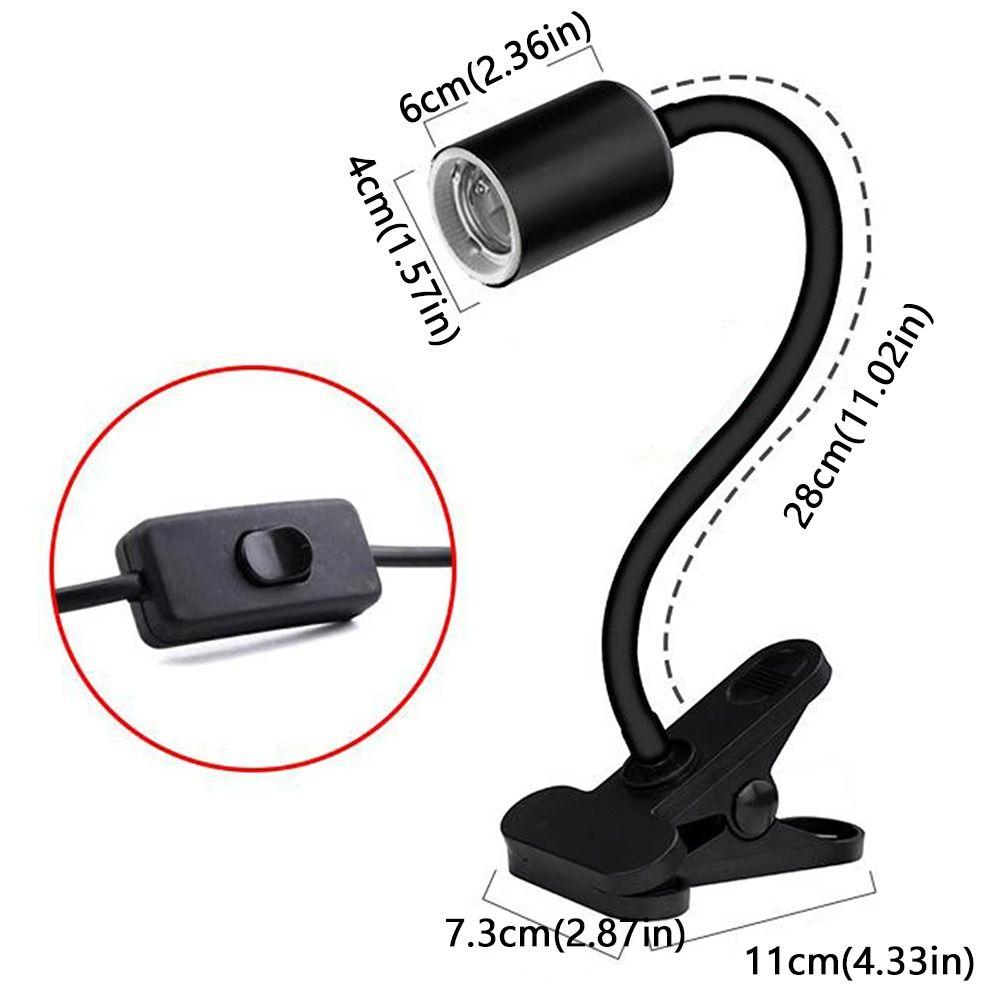 Curved Long Holder Turtle Basking Lamp Clip-on Lamp Holder Pet Heat Bulb  Temperature Controller