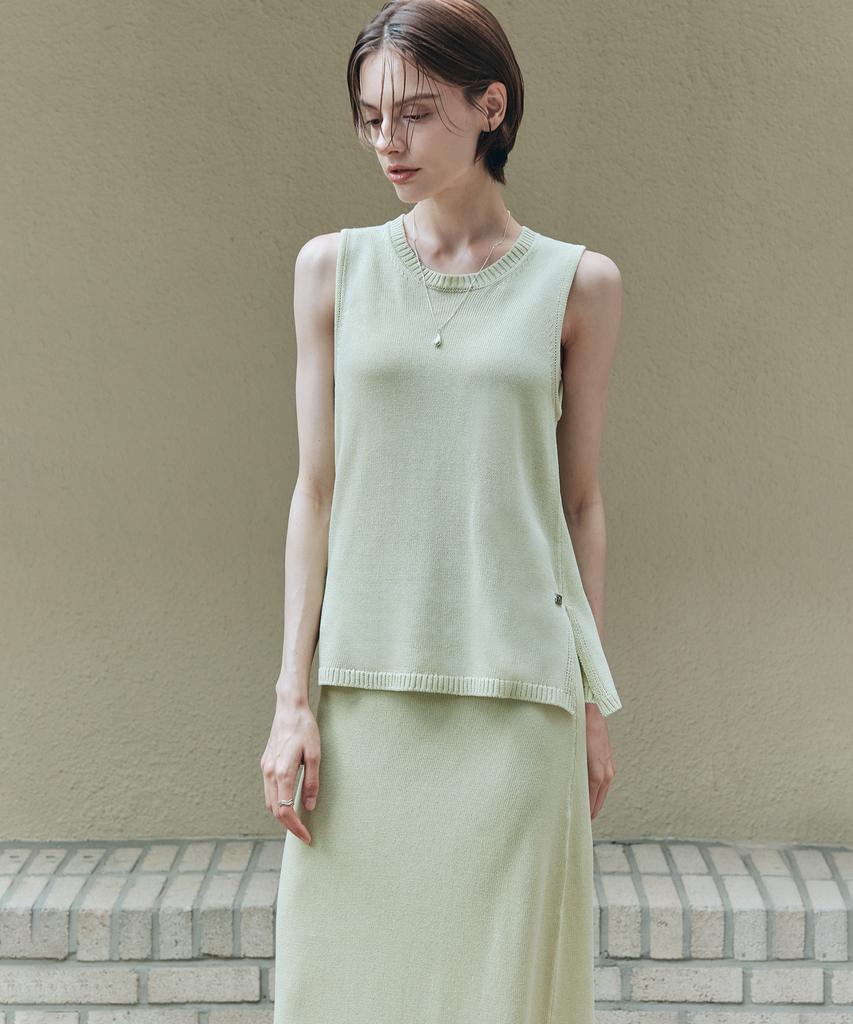 Zero Street [Set] Lezero Neo Sleeveless Knit & Skirt / Light Olive