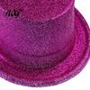 Decorative Props for Holiday Displays Shiny Top Hats, Glitter Hat Adult Kids, Colorful Magician Hat, Victorian Dress Up Christmas Stylish Wide