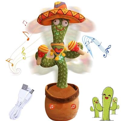Dancing Cactus Toy, Singing Cactus, Baby Plush Toy, Moving Cactus, Responsive Toy with 200 Songs, Recordable, Talking Function, Great for Early