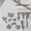 Butterfly Zircon & Pearl Irregular Nail Art Pendant - 1 Piece
