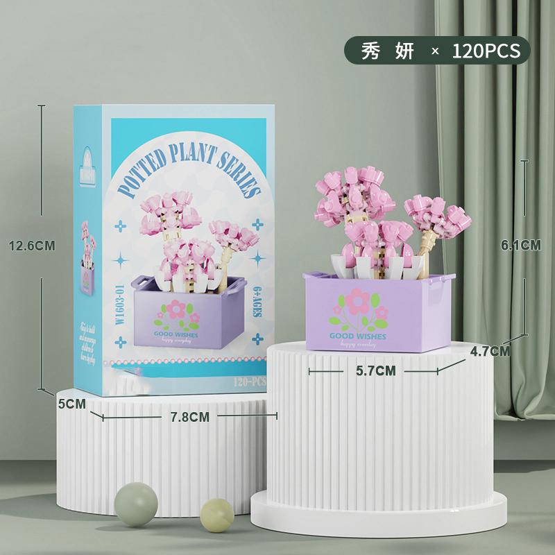 Flower Bouquet Mini Particle Building Blocks Flower Kit 3D DIY Creative Plants Micro Bricks for Home Decor Girl Gift Adults Kids