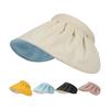 Sun Hat for Women, Wide Brim Sun Visor Hat, UPF50+ Lightweight Foldable Ponytail Sports Cap, Rollable Foldable Empty Top Hat