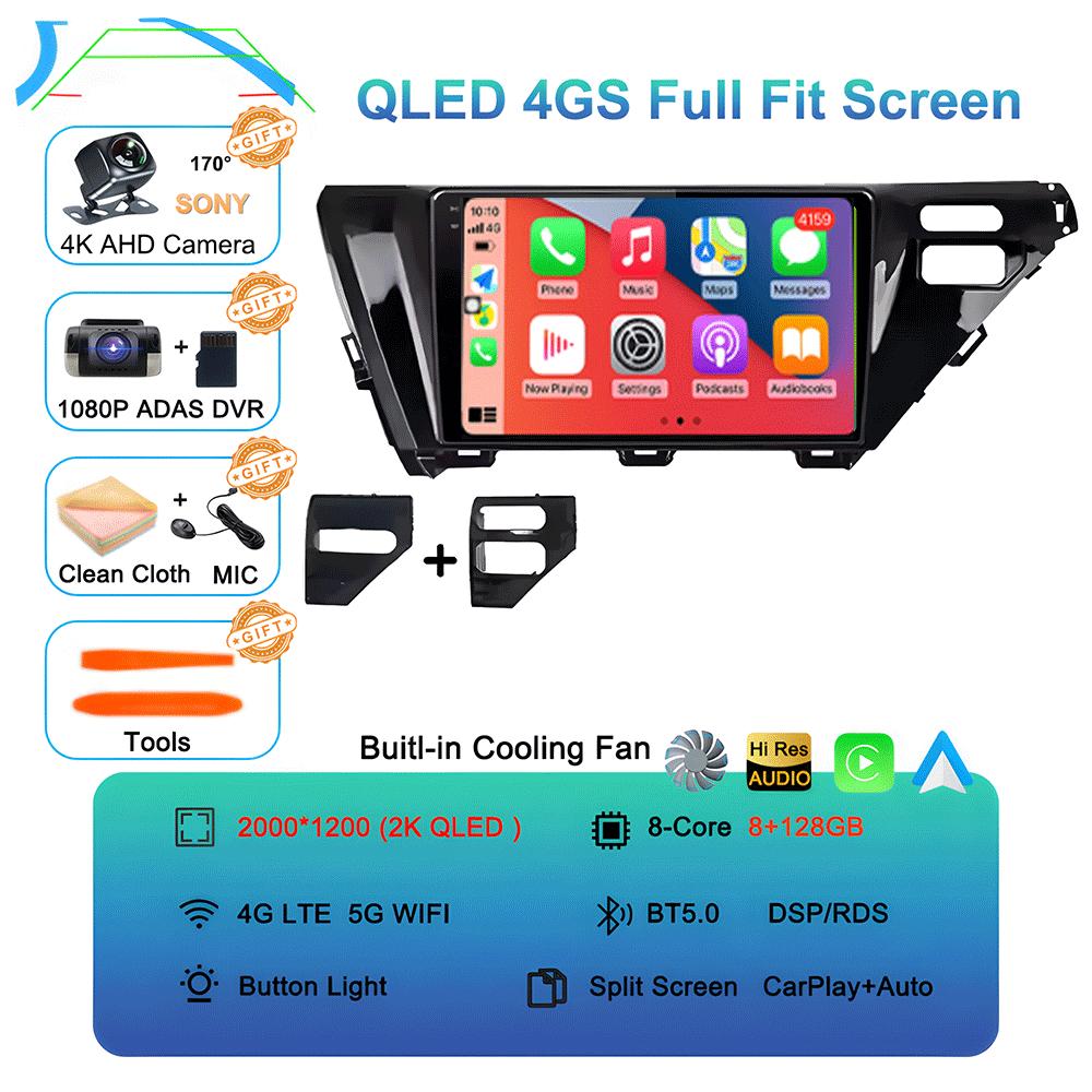 For Toyota Camry 8 XV 70 2017 2018 2019 2020 Android 14 Car Stereo Radio Navigation GPS Multimedia Player Headunit