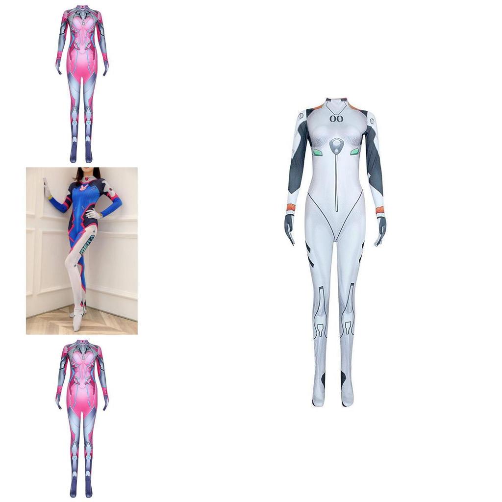 New Century Evangelion Asuka Cosplay Jumpsuit With Elastic Fabric For Anime And Game Character Role Play And Cosplay Show
