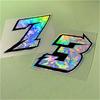 1PC Holographic Carbon Arabic Numbers Motorcycle Sticker Waterproof for Scooter Motorbike Front Fairing Bicycle Vinyl Decals